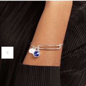 Alex And Ani Charm Bracelet Sapphire CZ Fashion Septemeber Birthstone Preowned